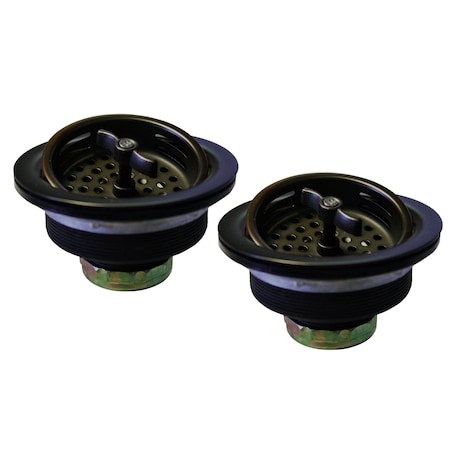 Westbrass Two Wing Nut Style Large Kitchen Basket Strainer in Powdercoated Flat Black D2135-62
